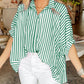 Stripe Dolman Sleeve Oversize Shirt