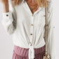 Roll up Sleeve Knotted Casual Shirt