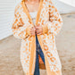 Knit Leopard Print Open Front Tunic Cardigan