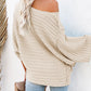 Exposed Seam Ribbed Knit Dolman Top