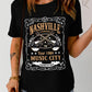 NASHVILLE Letter Guitar Print Short Sleeve Graphic Tee