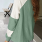 Ribbed Colorblock Patchwork Raglan Long Sleeve Top