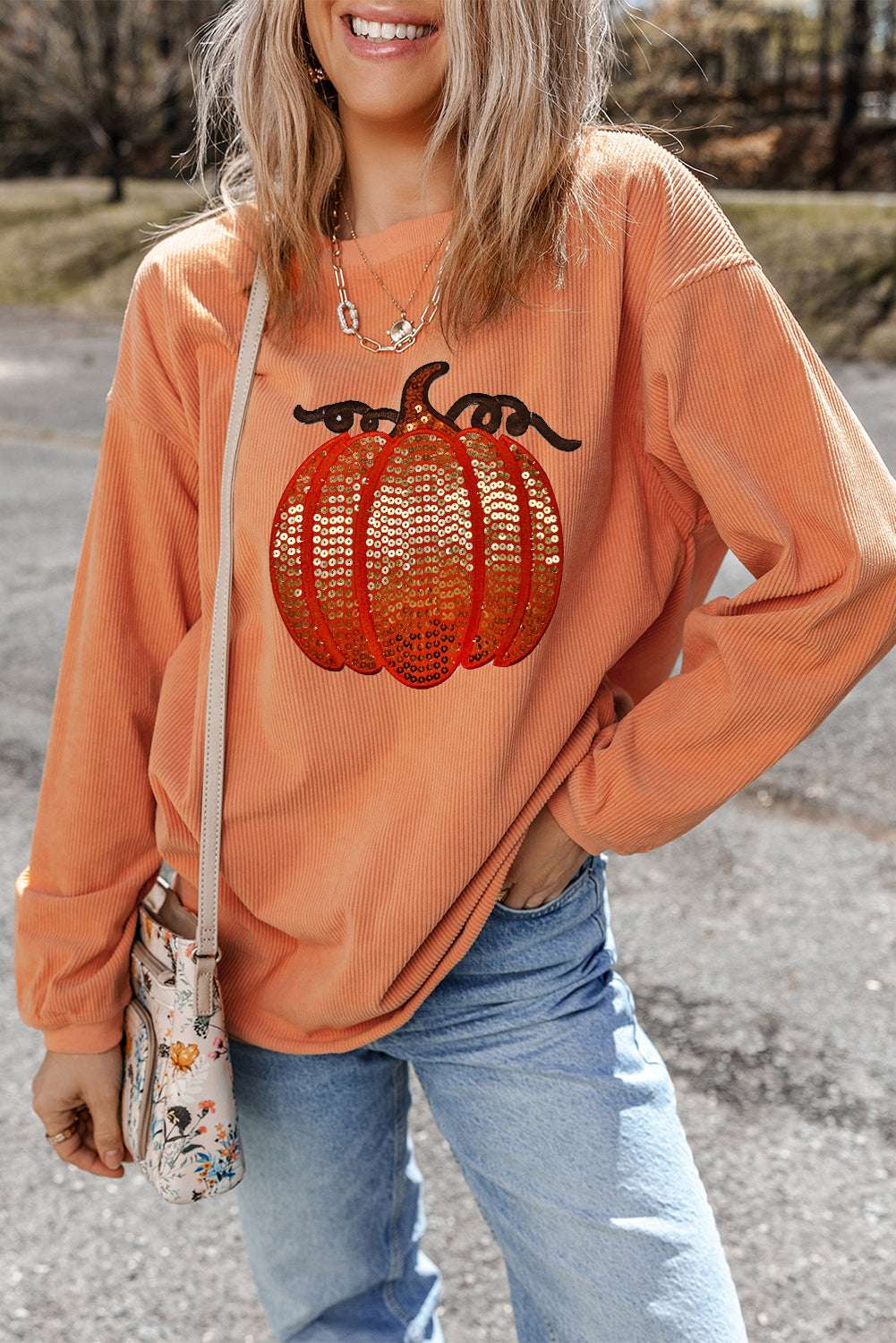 Round Neck Halloween Sweatshirt