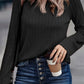 Ribbed Round Neck Knit Long Sleeve Top