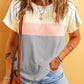 Ribbed Color Block Patchwork T-shirt