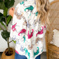 Colorful Tiger Print Ruffled Lantern Sleeve Blouse