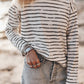 Retro Striped Casual Long Sleeve Top