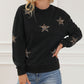Leopard Star Patched Drop Shoulder Sweatshirt