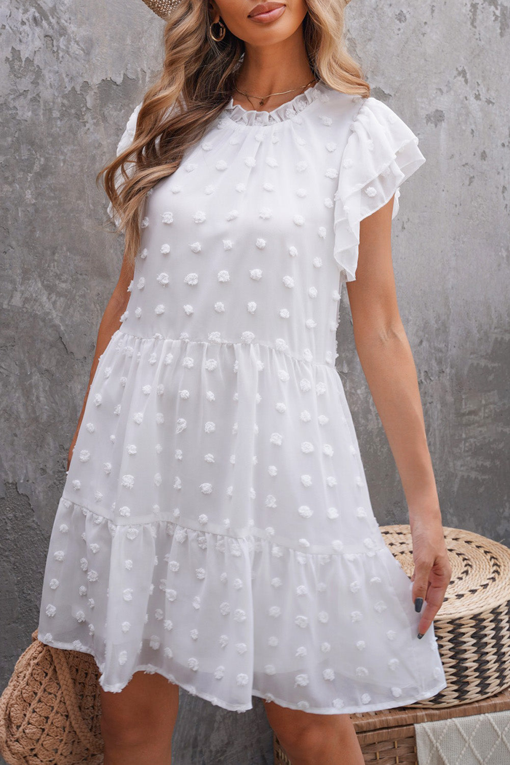 Swiss Dot Layered Mini Dress