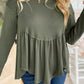 Plus Size Thermal Knitted Babydoll Flare Top