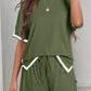 Contrast Trim Tee and Shorts Set