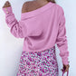 Knitted V Neck Buttoned Cuffs Sweater