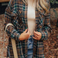Plaid Print Chest Pockets Buttoned Shirt Jacket