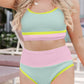 Color Block High Waisted Sexy Bikini Set