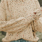 Colorful Dots Cable Knit Crew Neck Sweater