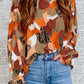 Multicolor Abstract Printed Long Sleeve Blouse