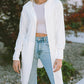 Side Splits Open Front Hooded Cardigan