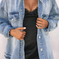 Flap Pocket Buttoned Oversized Denim Jacket
