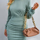 Long Sleeve Textured Knit Bodycon Dress