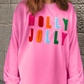 Chenille Holly Jolly Graphic Long Sleeve Top