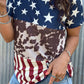 Western Flag Print Patchwork T-shirt
