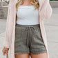 Hollowed Crochet Drop Shoulder Open Front Cardigan