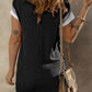 Textured Colorblock Edge Patched Pocket T Shirt Dress