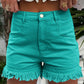Frayed Edge Mid Rise Denim Shorts