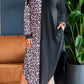 Plus Size Leopard Colorblock Long Sleeve T-Shirt Dress
