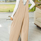 Corded Tie Straps V Neck Wide Leg Jumpsuit