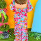Plus Size Floral Smocked Puff Sleeve Maxi Dress