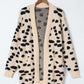 Animal Spotted Pattern Open Front Cardigan