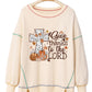 Give Thanks to the LORD Graphic High Low Hem Loose Sweatshirt