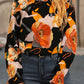 Floral Print Mock Neck Blouse