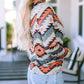 Aztec Print V Neck Long Sleeve Top