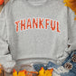 THANKSFUL Shiny Letter Printed Graphic Sweatshirt