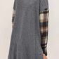 Loose Plaid Patchwork Textured Knit Henley Top