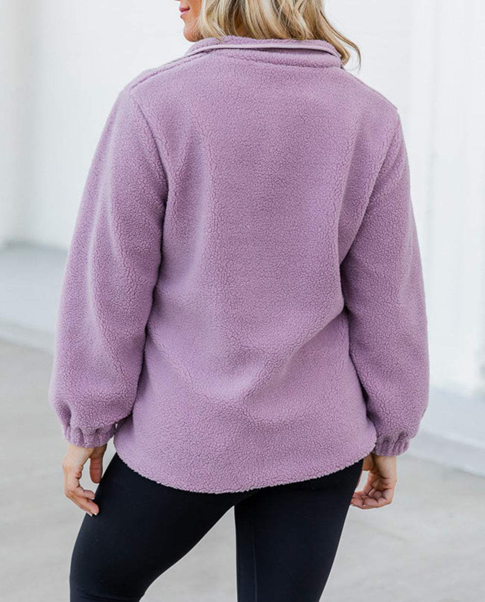 Sherpa Contrast Trim Zipped Pocket Jacket