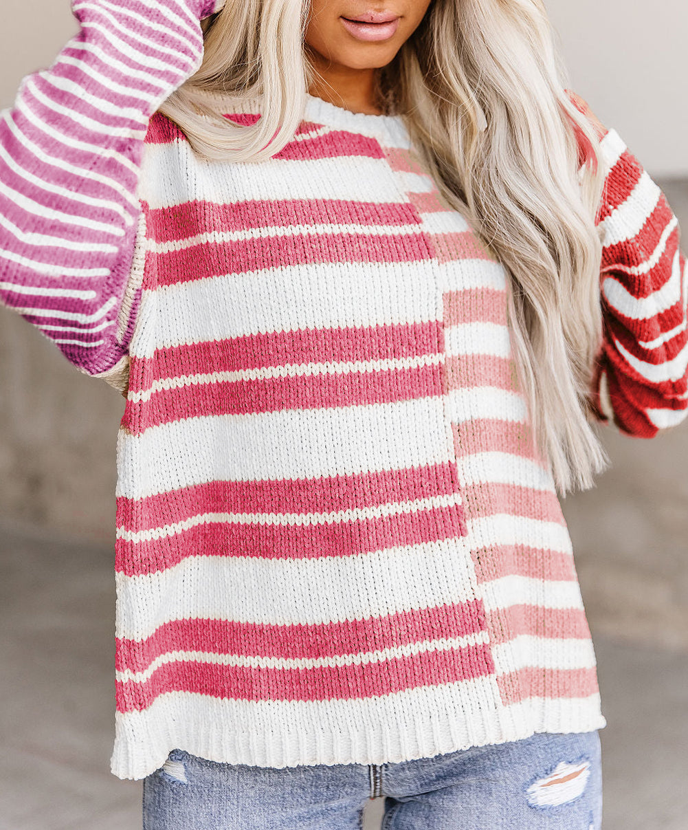 Blocked Drop Shoulder Slouchy Sweater