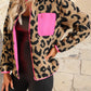 Colorblock Pocket Zipper Fuzzy Fleece Jacket
