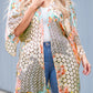 Floral Mixed Print Open Front Plus Kimono