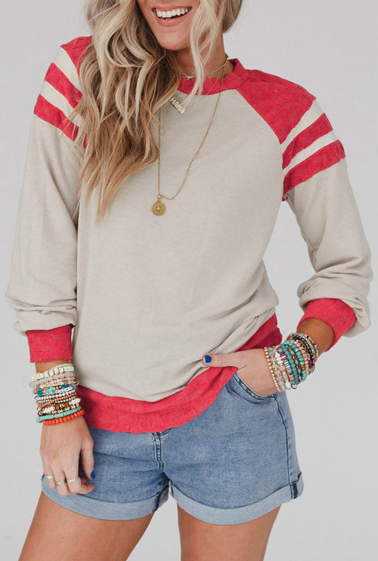 Color Block Raglan Long Sleeve Top