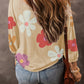 Cute Flower Print Bracelet Sleeve Top