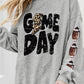 GAME DAY Sequin Rugby Football Drop Shoulder Sweatshirt