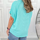 Ribbed Exposed Seam Casual Plus Size T Shirt