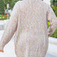 Multi Color Mixed Thread Plus Size Cardigan
