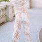 Tie Dye Print V Neck High Waist Lounge Set