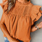 Smocked Ruffle Sleeve Blouse