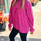 Leopard Shirred Puff Sleeve Flowy Blouse