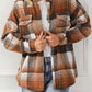 Plaid Flap Pockets Shacket